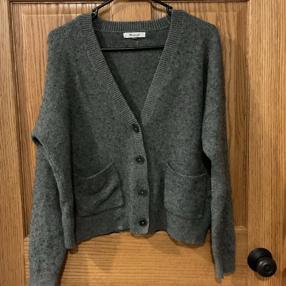 Madewell Gray Wool Blend Button Front Cardigan Sweater Women’s S